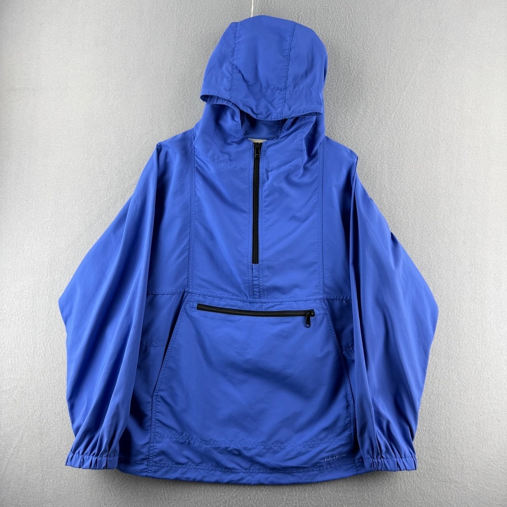 LL Bean Jacket Mens Large Blue 1/2 Zip‎ Anorak Windbreaker Pullover Nylon